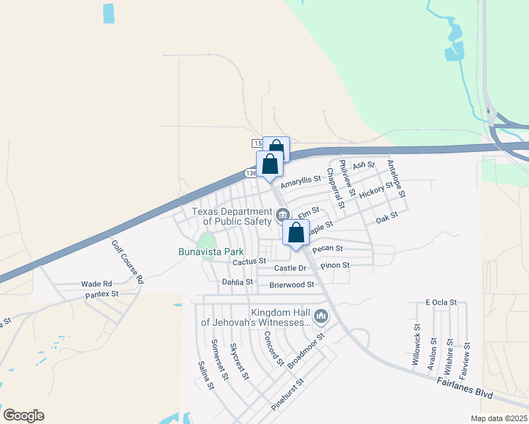 map of restaurants, bars, coffee shops, grocery stores, and more near 299 Frontera Street in Borger