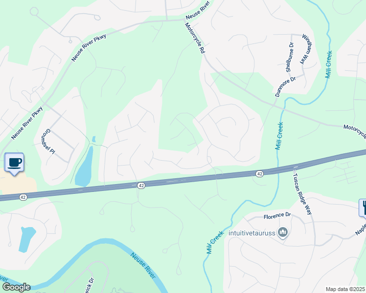 map of restaurants, bars, coffee shops, grocery stores, and more near 50 Mazzini Court in Clayton