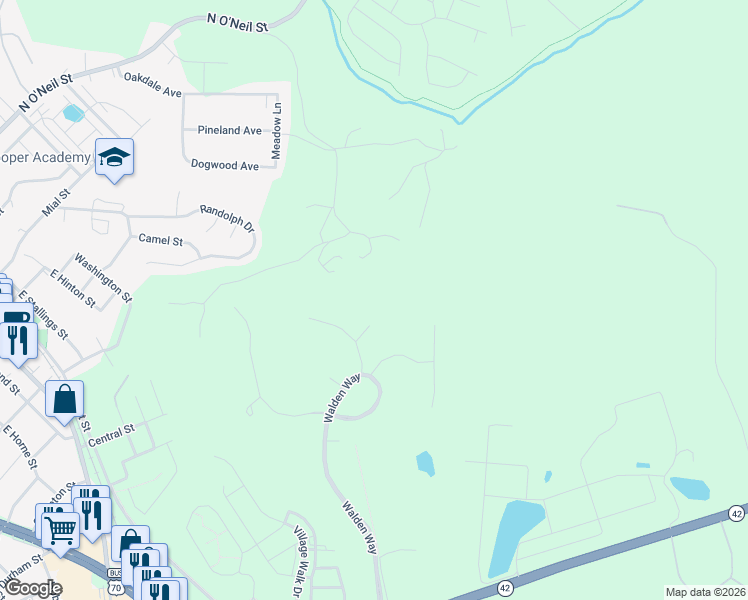 map of restaurants, bars, coffee shops, grocery stores, and more near 2009 Raccoon Run in Clayton