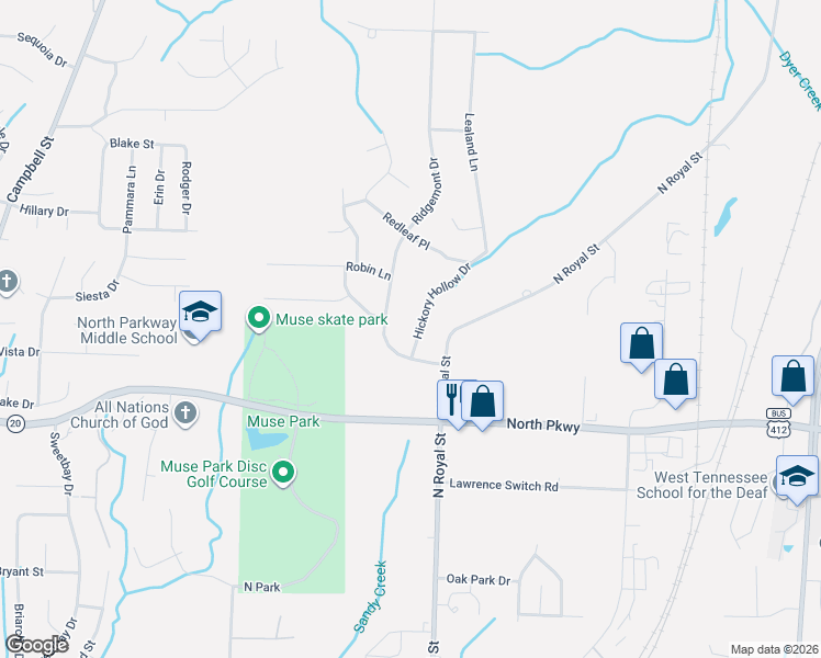 map of restaurants, bars, coffee shops, grocery stores, and more near 31 Hickory Hollow Drive in Jackson