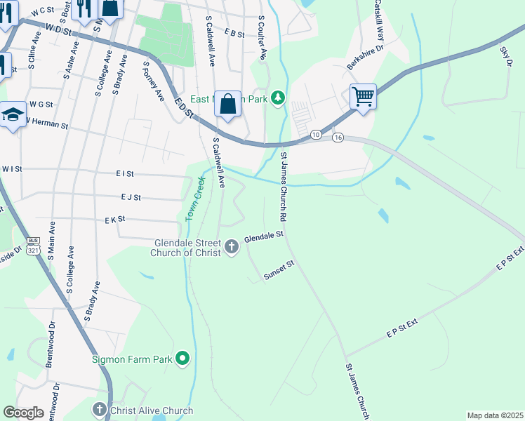 map of restaurants, bars, coffee shops, grocery stores, and more near 601-643 Overlook Drive in Newton
