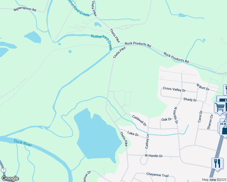 map of restaurants, bars, coffee shops, grocery stores, and more near 105 McMeen Drive in Columbia