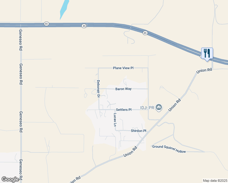 map of restaurants, bars, coffee shops, grocery stores, and more near 8230 Baron Way in Paso Robles