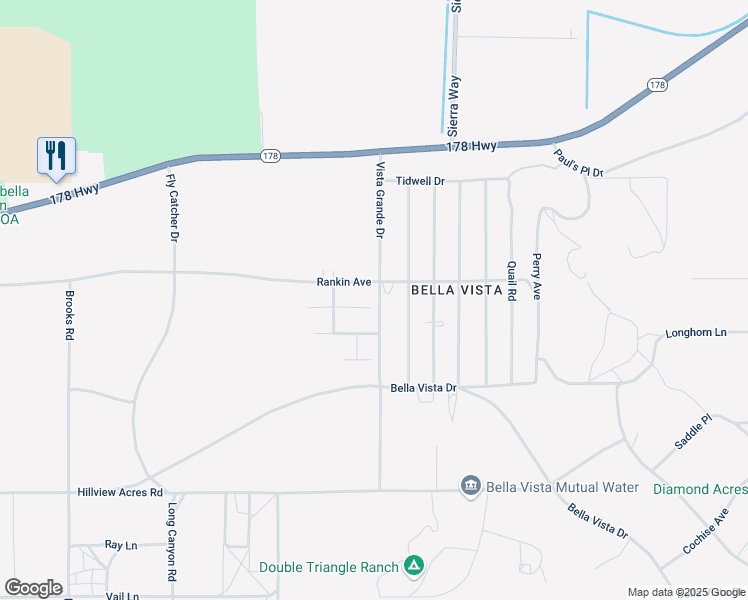 map of restaurants, bars, coffee shops, grocery stores, and more near 10925 Powers Avenue in Weldon