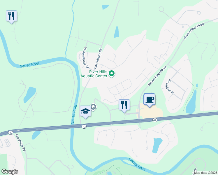 map of restaurants, bars, coffee shops, grocery stores, and more near 372 East Porthaven Way in Clayton