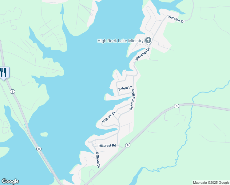 map of restaurants, bars, coffee shops, grocery stores, and more near 127 Shoreline Drive in Lexington
