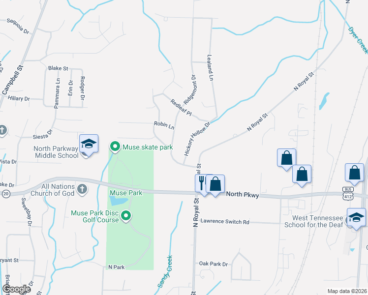map of restaurants, bars, coffee shops, grocery stores, and more near 31 Hickory Hollow Drive in Jackson
