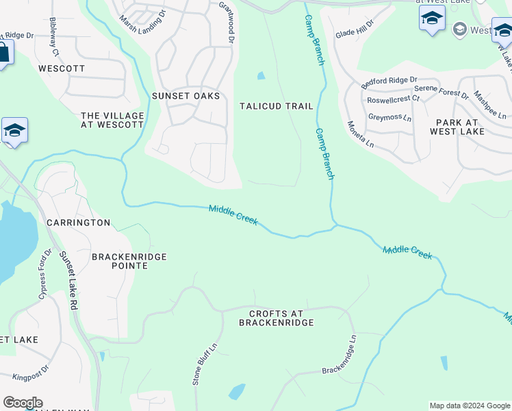 map of restaurants, bars, coffee shops, grocery stores, and more near 145 Talicud Trail in Apex