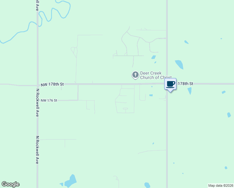 map of restaurants, bars, coffee shops, grocery stores, and more near 6305 NW 178th Circle in Edmond