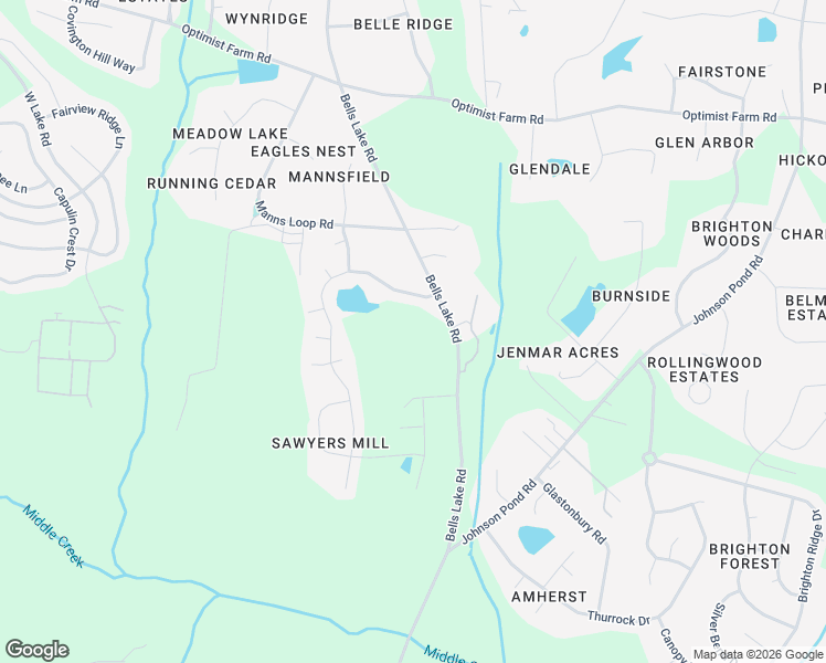 map of restaurants, bars, coffee shops, grocery stores, and more near 8720 Bells Lake Road in Apex
