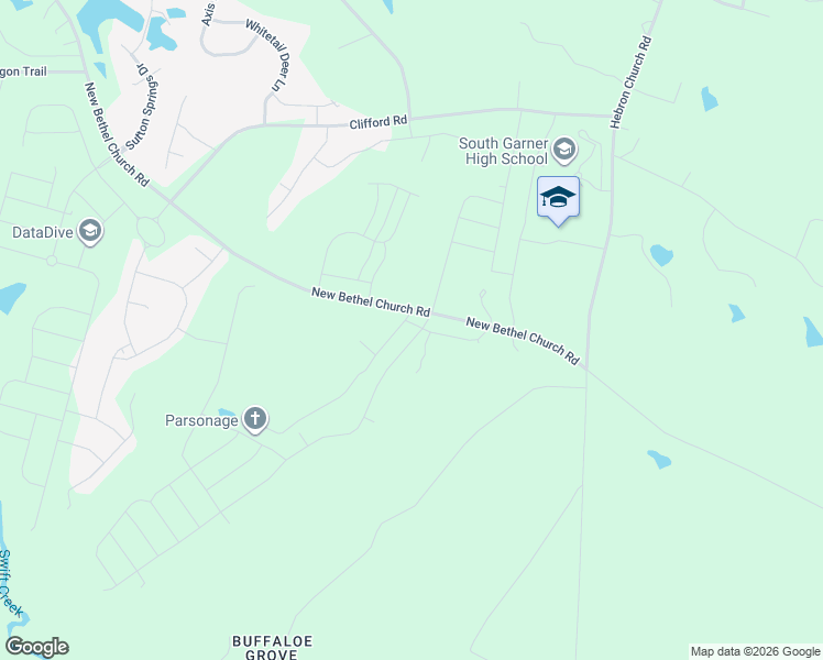 map of restaurants, bars, coffee shops, grocery stores, and more near 104 Squirrel Oaks Lane in Garner