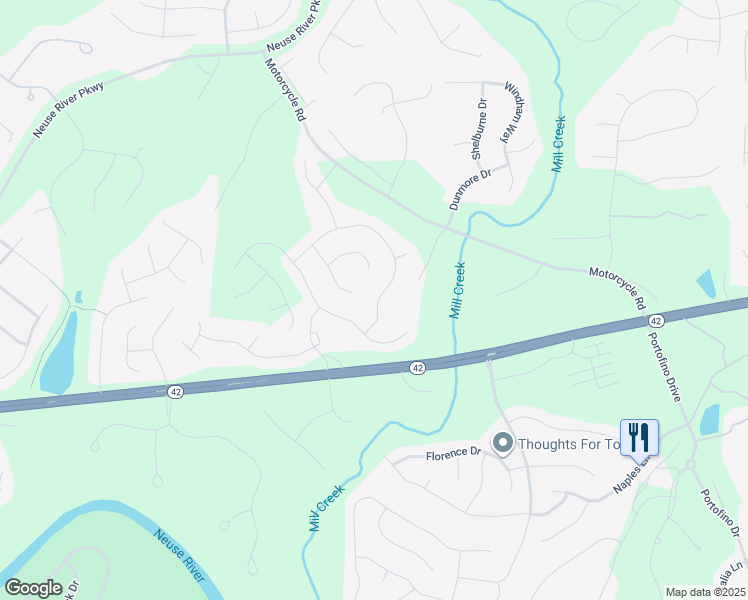 map of restaurants, bars, coffee shops, grocery stores, and more near 95 San Periro Drive in Clayton