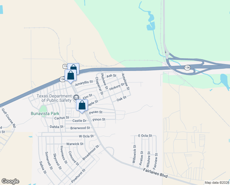 map of restaurants, bars, coffee shops, grocery stores, and more near 212 Maple Street in Borger