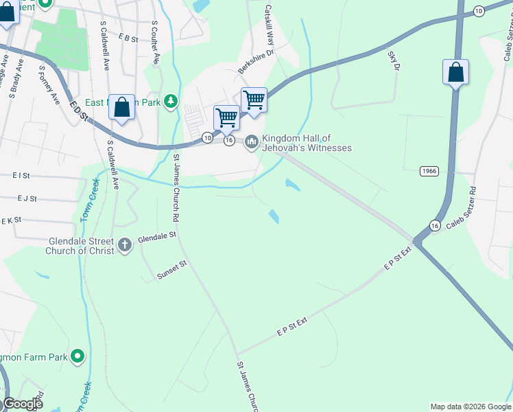 map of restaurants, bars, coffee shops, grocery stores, and more near 612 Mount Olive Church Road in Newton