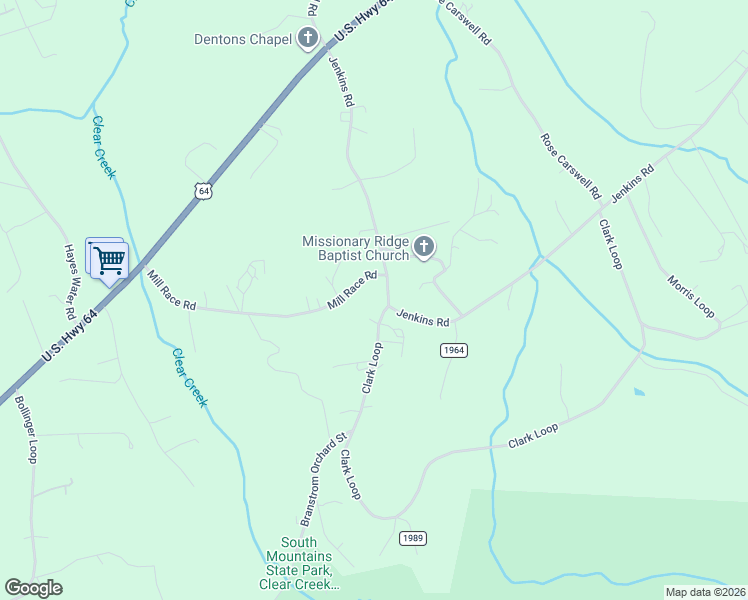 map of restaurants, bars, coffee shops, grocery stores, and more near 6501 Jenkins Road in Morganton