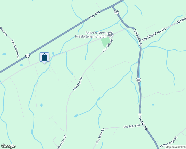 map of restaurants, bars, coffee shops, grocery stores, and more near 5626 Nine Mile Road in Maryville