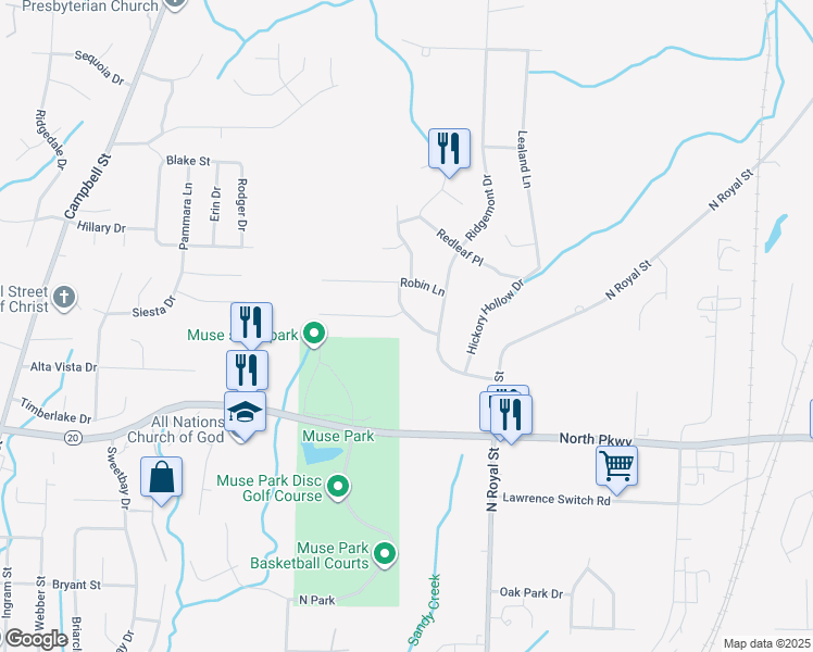 map of restaurants, bars, coffee shops, grocery stores, and more near 46 Sherwood Lane in Jackson