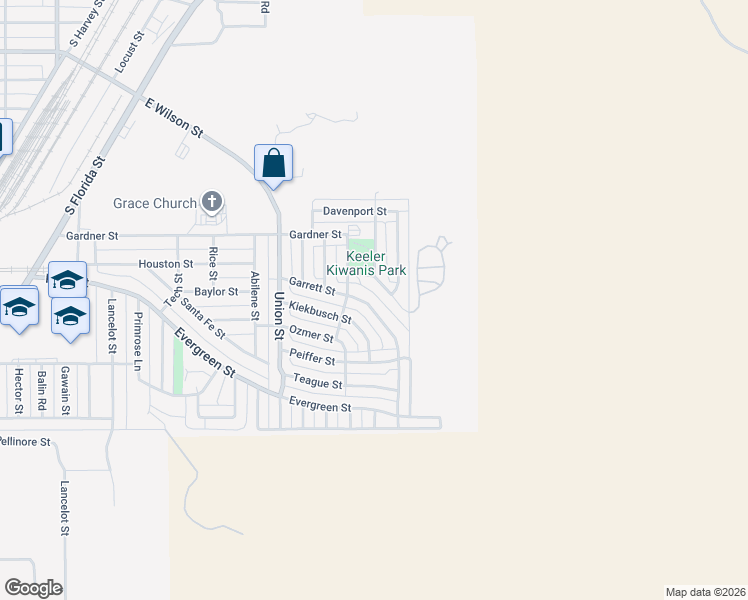 map of restaurants, bars, coffee shops, grocery stores, and more near 237 Garrett Street in Borger