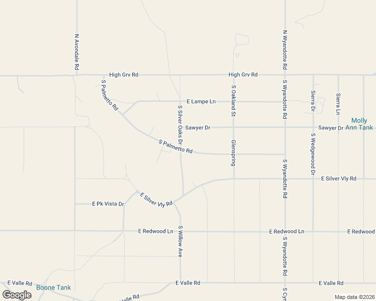 map of restaurants, bars, coffee shops, grocery stores, and more near South Palmetto Road in Valle