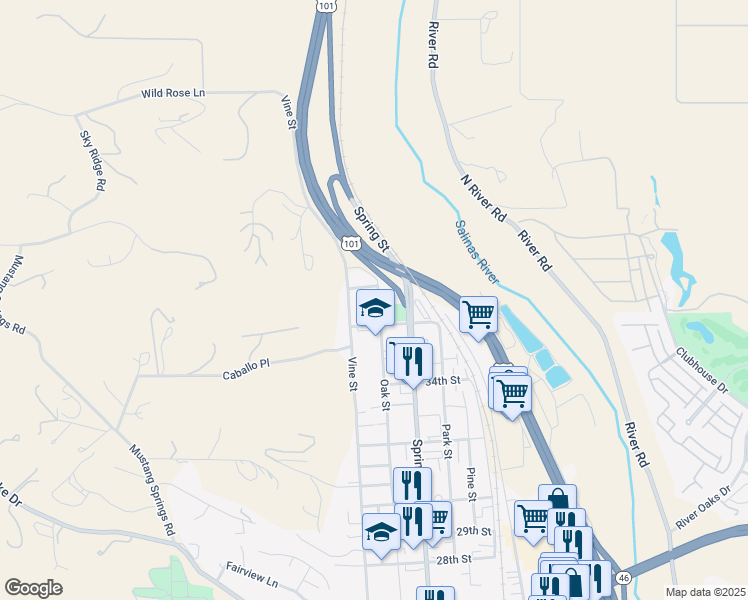map of restaurants, bars, coffee shops, grocery stores, and more near 540 Sims Avenue in Paso Robles