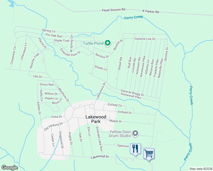 map of restaurants, bars, coffee shops, grocery stores, and more near 25 Shiloh Road in Beechgrove