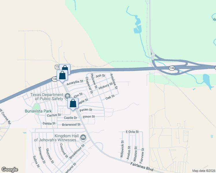 map of restaurants, bars, coffee shops, grocery stores, and more near 212 Maple Street in Borger