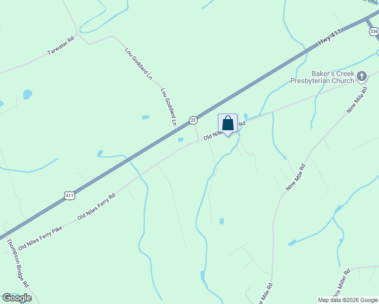 map of restaurants, bars, coffee shops, grocery stores, and more near 5912 Old Niles Ferry Pike in Greenback