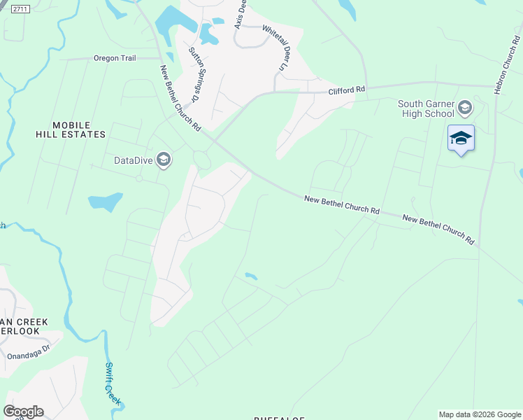 map of restaurants, bars, coffee shops, grocery stores, and more near 173 Karlov Road in Garner