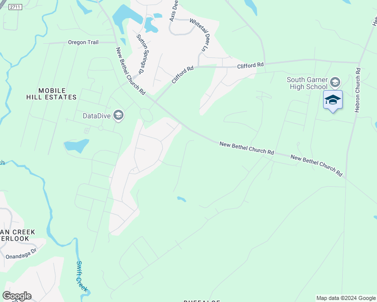 map of restaurants, bars, coffee shops, grocery stores, and more near 173 Karlov Road in Garner
