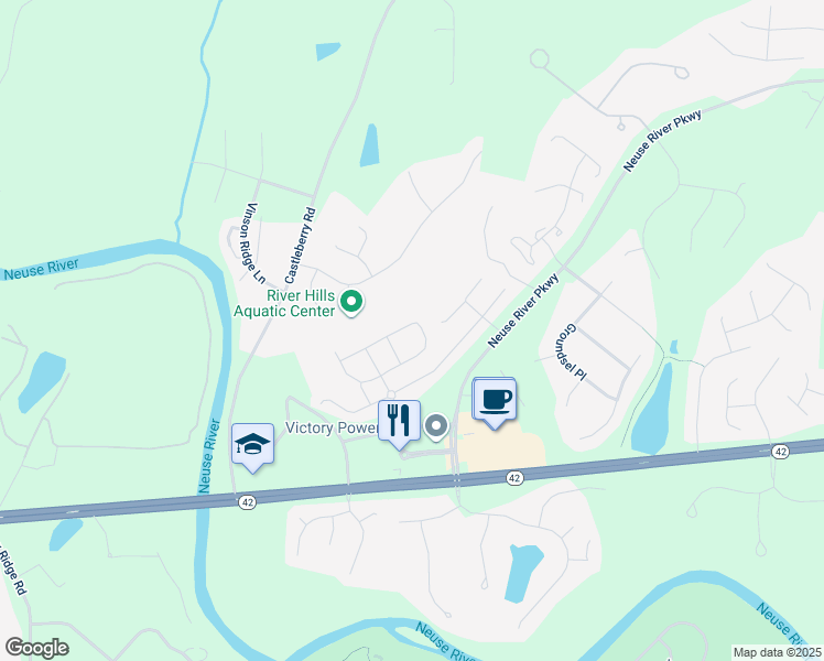 map of restaurants, bars, coffee shops, grocery stores, and more near 217 East Porthaven Way in Clayton