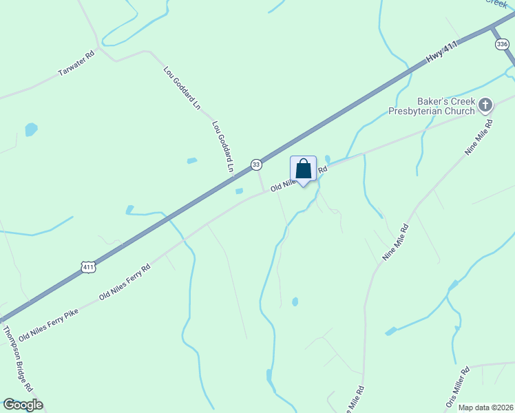 map of restaurants, bars, coffee shops, grocery stores, and more near 5912 Old Niles Ferry Pike in Greenback