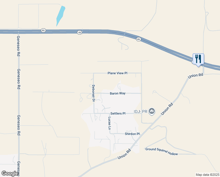 map of restaurants, bars, coffee shops, grocery stores, and more near 8255 Baron Way in Paso Robles