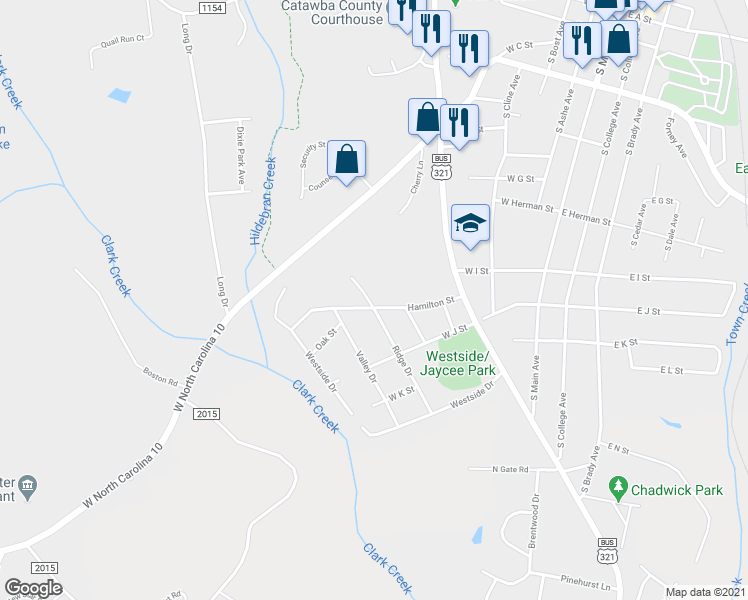 map of restaurants, bars, coffee shops, grocery stores, and more near 634 Hamilton Street in Newton