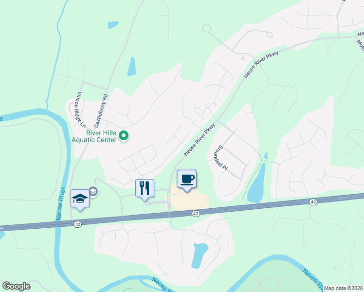 map of restaurants, bars, coffee shops, grocery stores, and more near 33 Crownview Court in Clayton