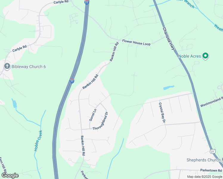map of restaurants, bars, coffee shops, grocery stores, and more near Sorrel Lane in Troutman
