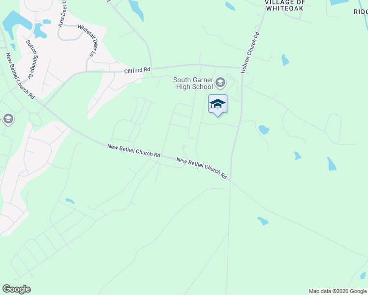 map of restaurants, bars, coffee shops, grocery stores, and more near 1919 New Bethel Church Road in Garner