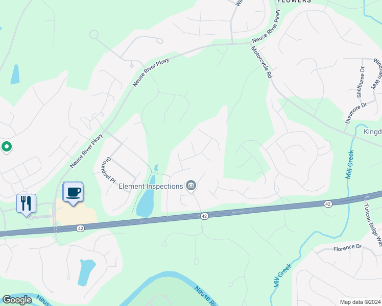 map of restaurants, bars, coffee shops, grocery stores, and more near 19 Crabapple Lane in Clayton