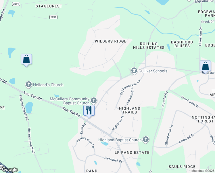 map of restaurants, bars, coffee shops, grocery stores, and more near 207 Rand Road in Raleigh