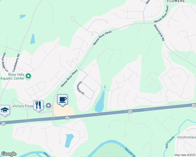 map of restaurants, bars, coffee shops, grocery stores, and more near 139 Lily Crossing in Clayton