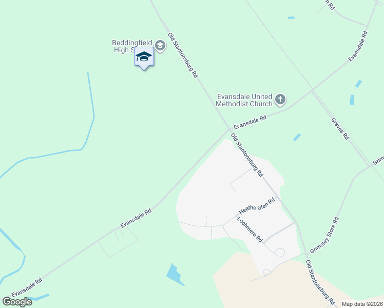 map of restaurants, bars, coffee shops, grocery stores, and more near 4538 Evansdale Road in Wilson