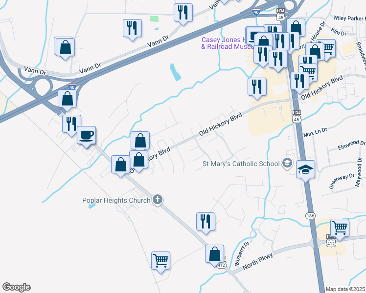 map of restaurants, bars, coffee shops, grocery stores, and more near 68 Judson Cove in Jackson