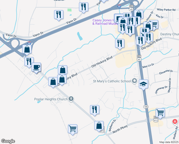 map of restaurants, bars, coffee shops, grocery stores, and more near 5 Littleberry Cove in Jackson