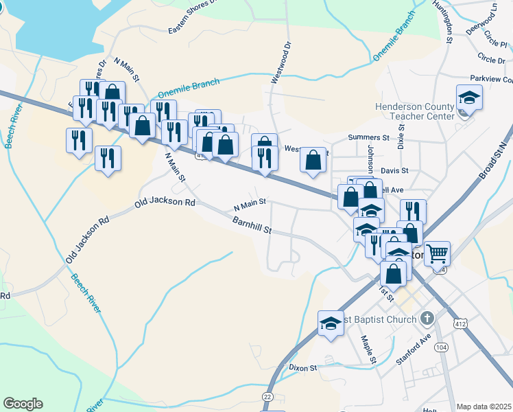 map of restaurants, bars, coffee shops, grocery stores, and more near 299 North Main Street in Lexington
