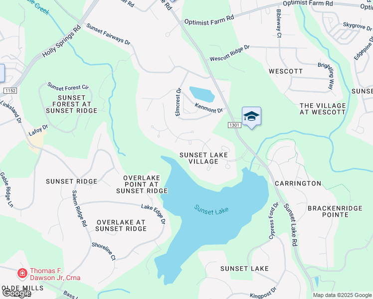 map of restaurants, bars, coffee shops, grocery stores, and more near 5404 Bluet Court in Holly Springs
