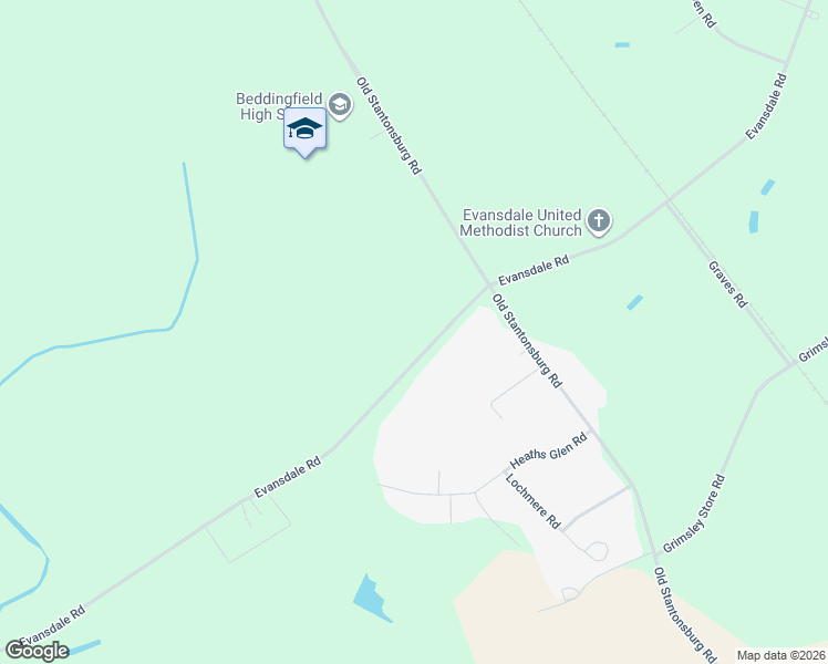 map of restaurants, bars, coffee shops, grocery stores, and more near 4538 Evansdale Road in Wilson