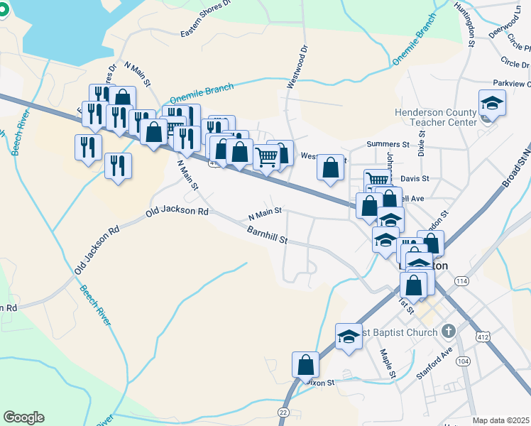 map of restaurants, bars, coffee shops, grocery stores, and more near 299 North Main Street in Lexington