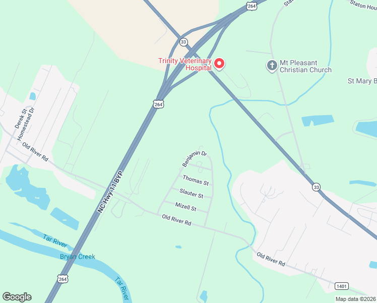 map of restaurants, bars, coffee shops, grocery stores, and more near 1084 Benjamin Drive in Greenville