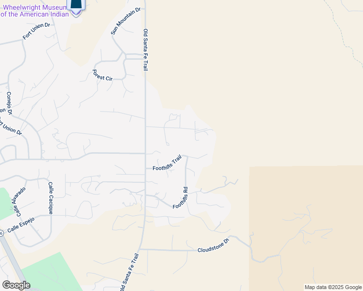 map of restaurants, bars, coffee shops, grocery stores, and more near 1015 Foothills Trail in Santa Fe
