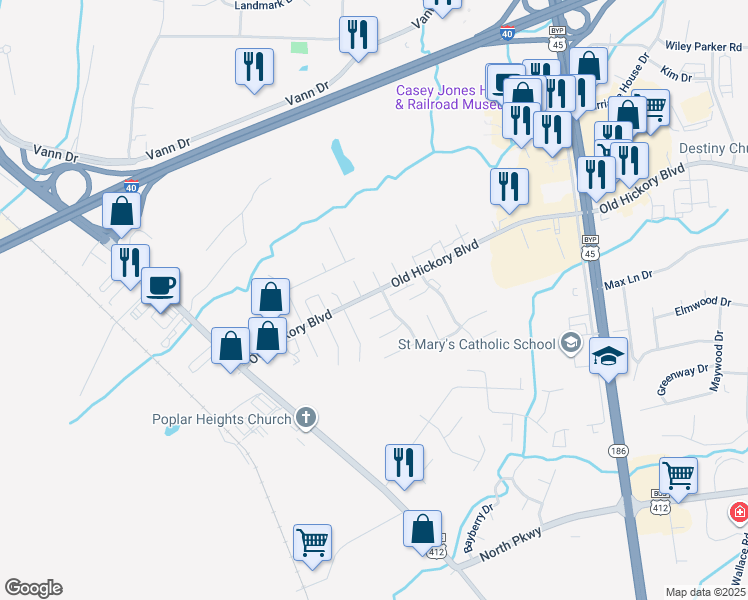 map of restaurants, bars, coffee shops, grocery stores, and more near 5 Littleberry Cove in Jackson