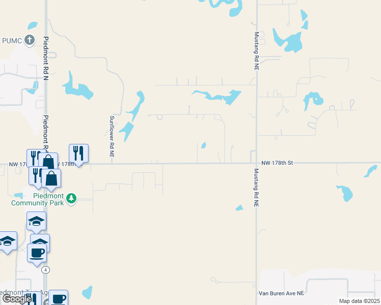 map of restaurants, bars, coffee shops, grocery stores, and more near 1123 Edmond Road Northeast in Piedmont